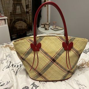 Sale!!!  Etienne Aigner Paper Straw Red Butterfly Purse